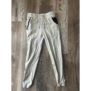 ECHT Cream Track Pants with Black Accents